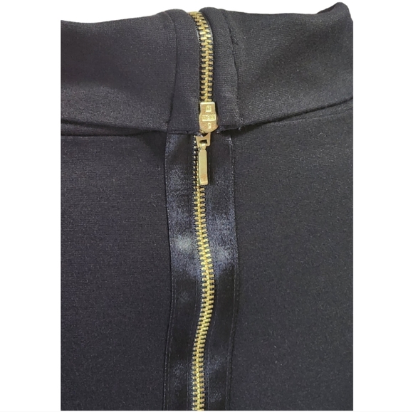 Express Women's Black Dress, Capped Sleeve, Turtle Neck, Gold Zipper,Size XS - Picture 10 of 16